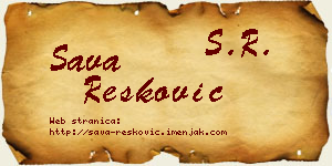 Sava Resković vizit kartica